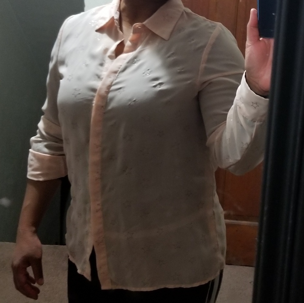 Ali & Kris peach button up